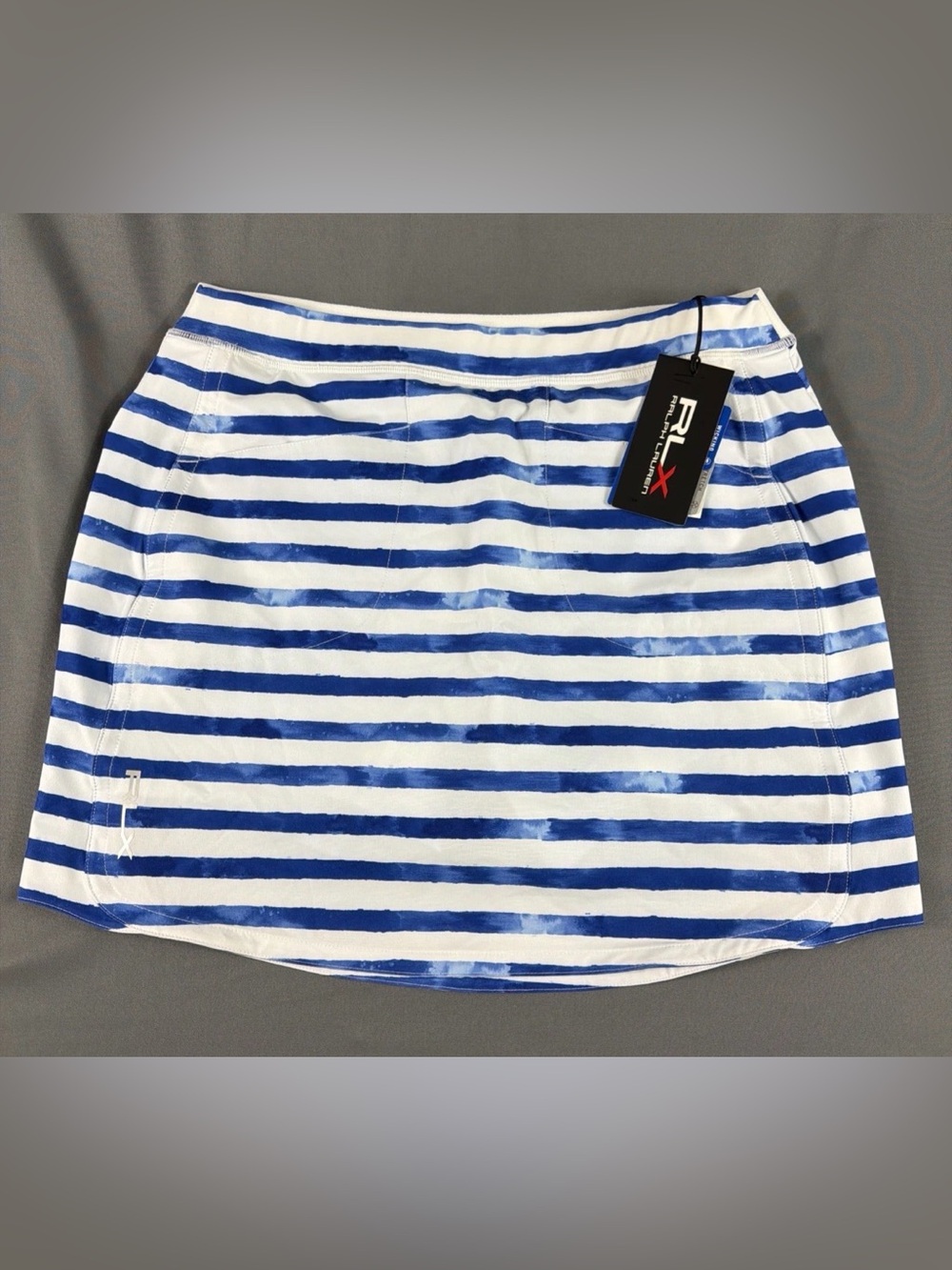 RLX Ralph Lauren Womens Golf Skort Striped Small Blue White NWT MSRP $148